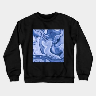 Blue and White Abstract Painting Crewneck Sweatshirt